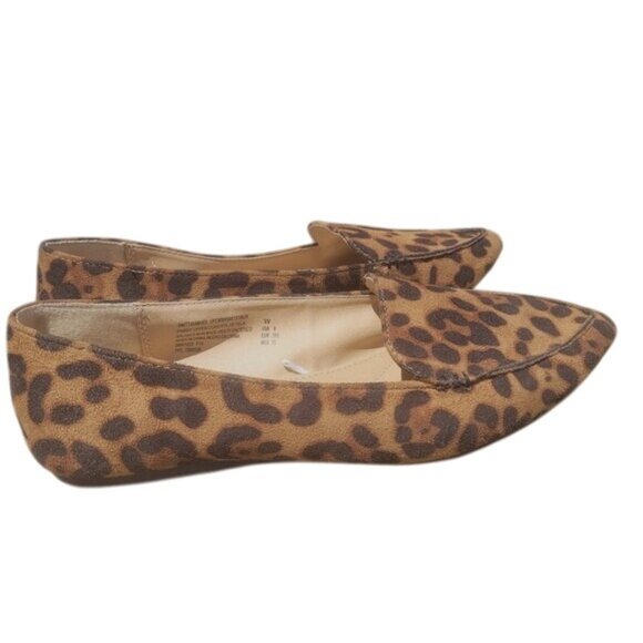 Womens Size 8W Leopard Print Faux Suede Memory Foam Slip-On Loafers - Picture 2 of 5